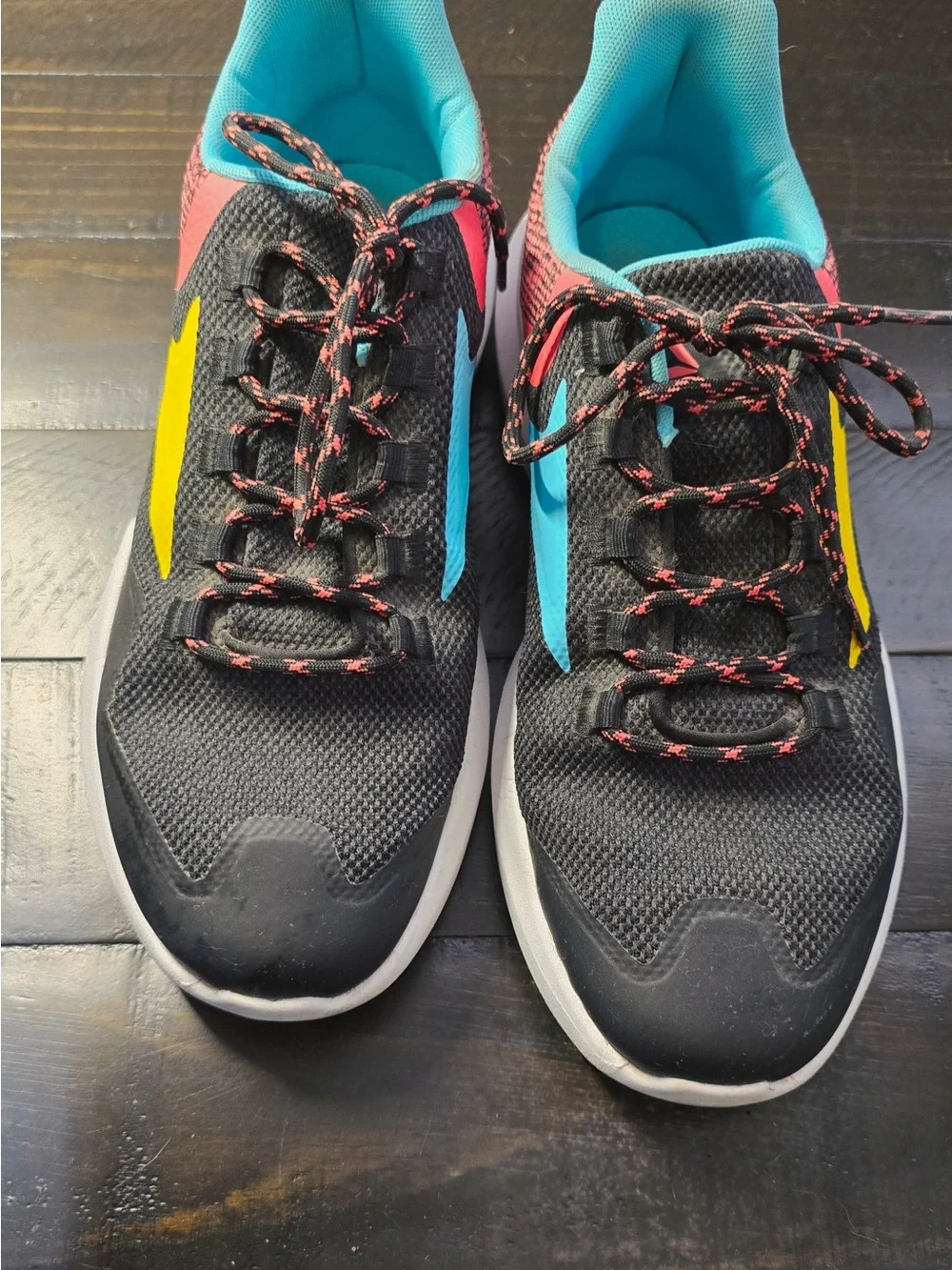 Reebok Black Sneakers with Yellow, Teal, Coral Accents